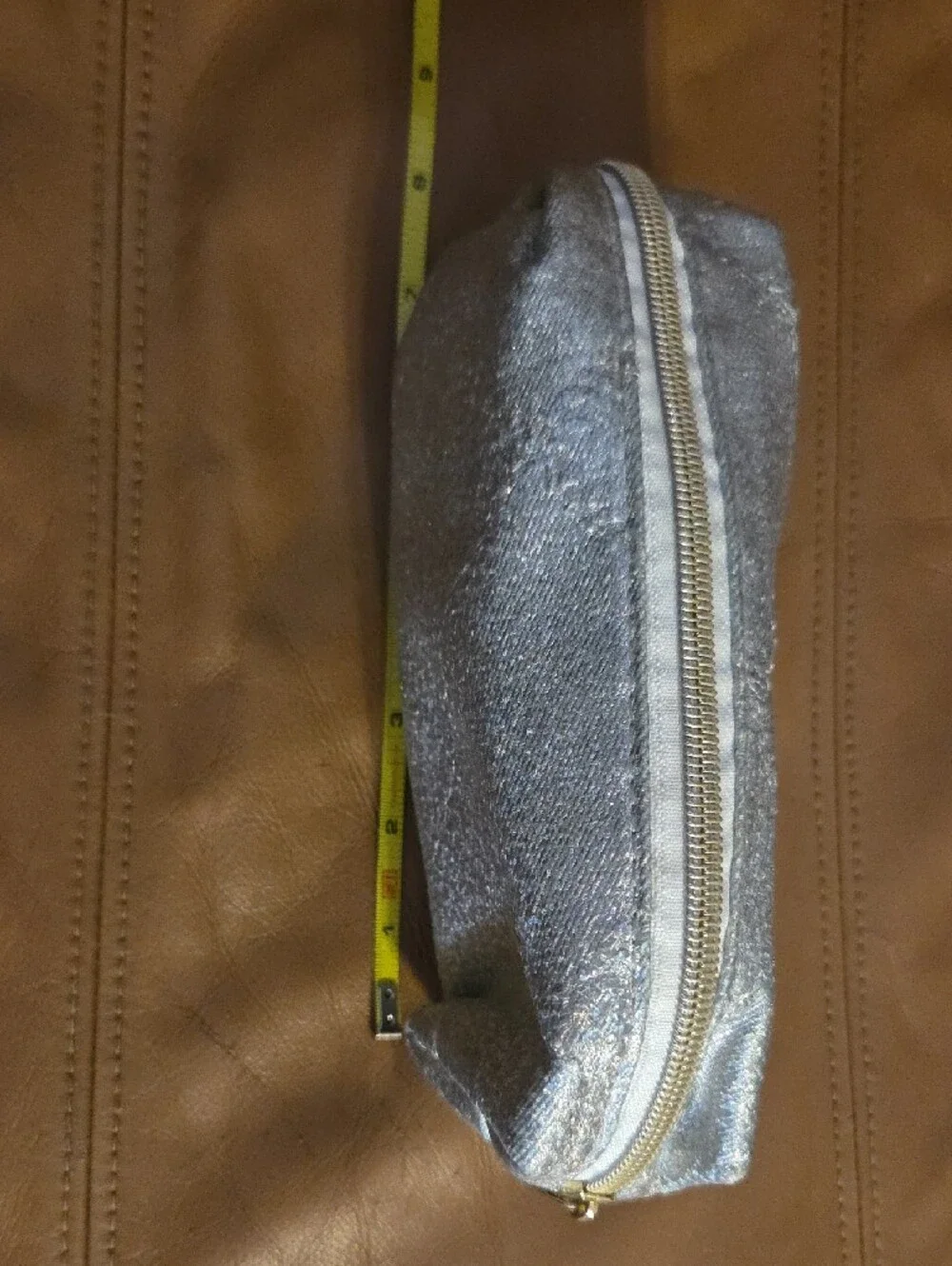 Silver Sparkle With Purple Liner Cosmetic Pouch - Women's Makeup Case